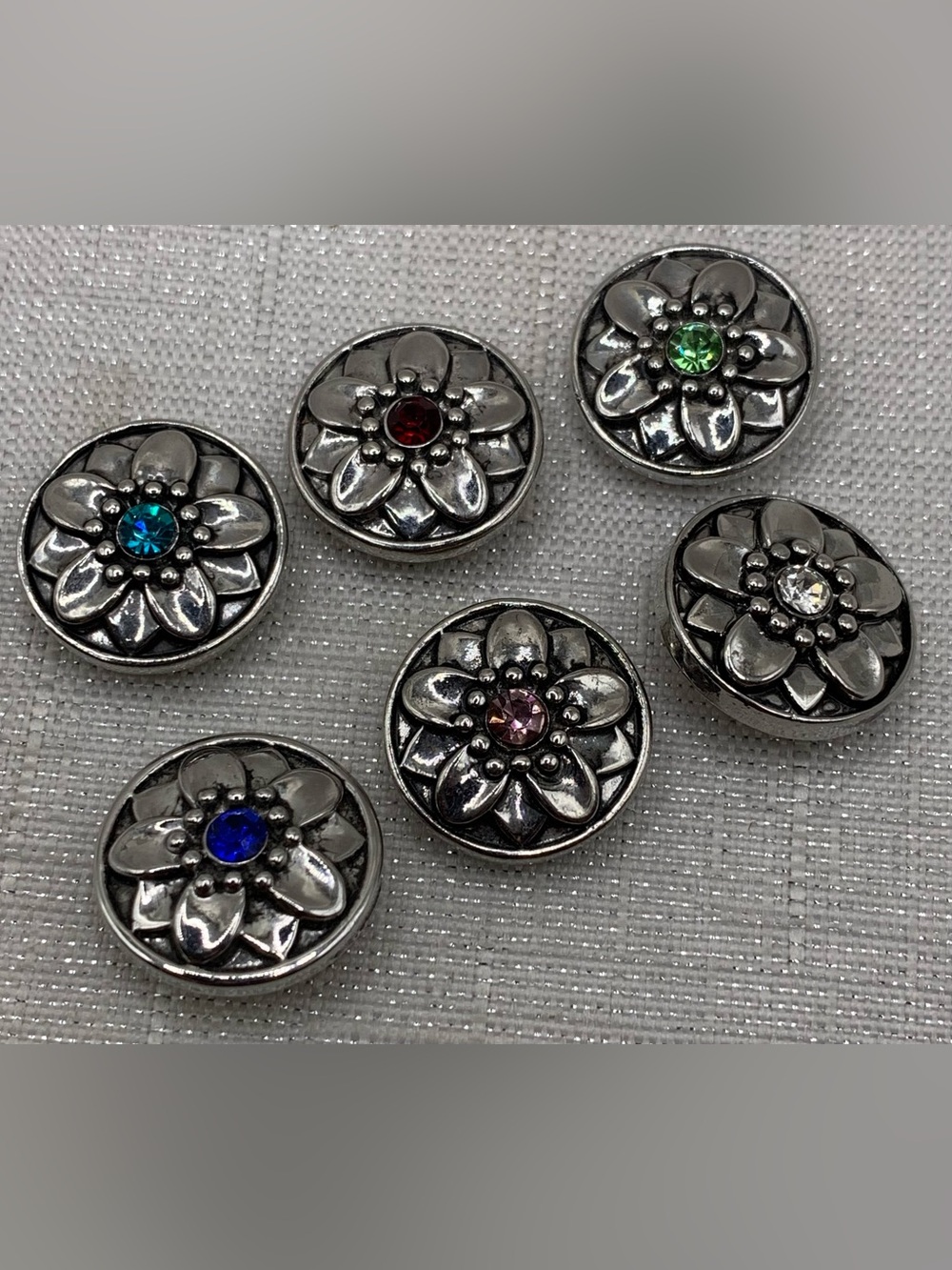 FLOWER BUNDLE - SET of 6 Genuine Ginger Snap & Co. Snap Button Charms 18mm/20mm